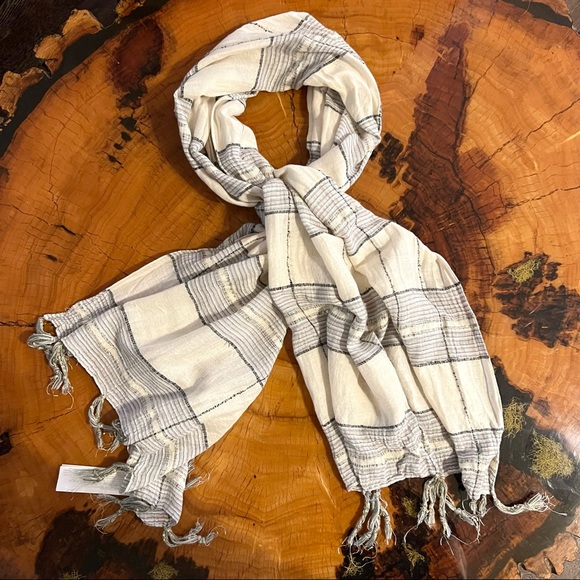 Abercrombie & Fitch Striped Tassel Scarf with Sequins - Picture 1 of 3